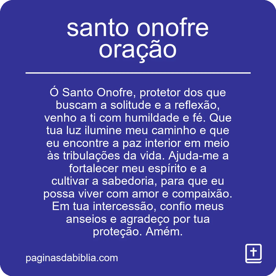 santo onofre oração