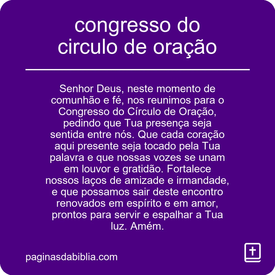 congresso do circulo de oração