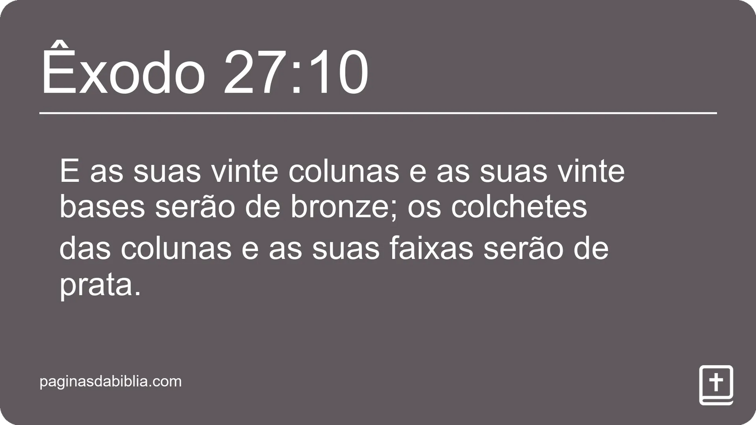 Êxodo 27:10