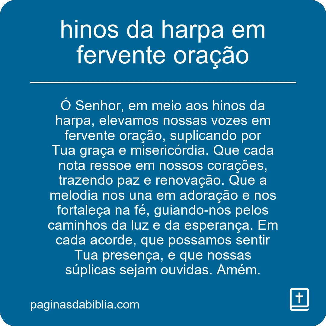 hinos da harpa em fervente oração