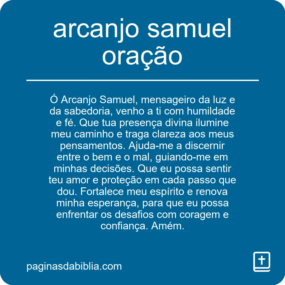 arcanjo samuel oração