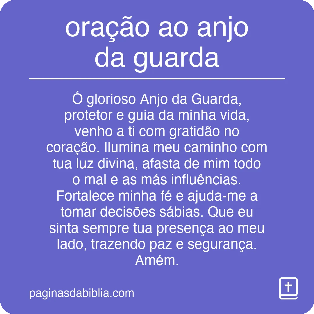 oração ao anjo da guarda