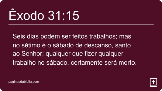 Êxodo 31:15