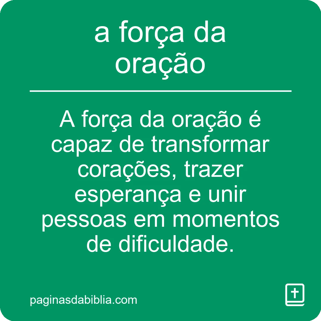 a força da oração