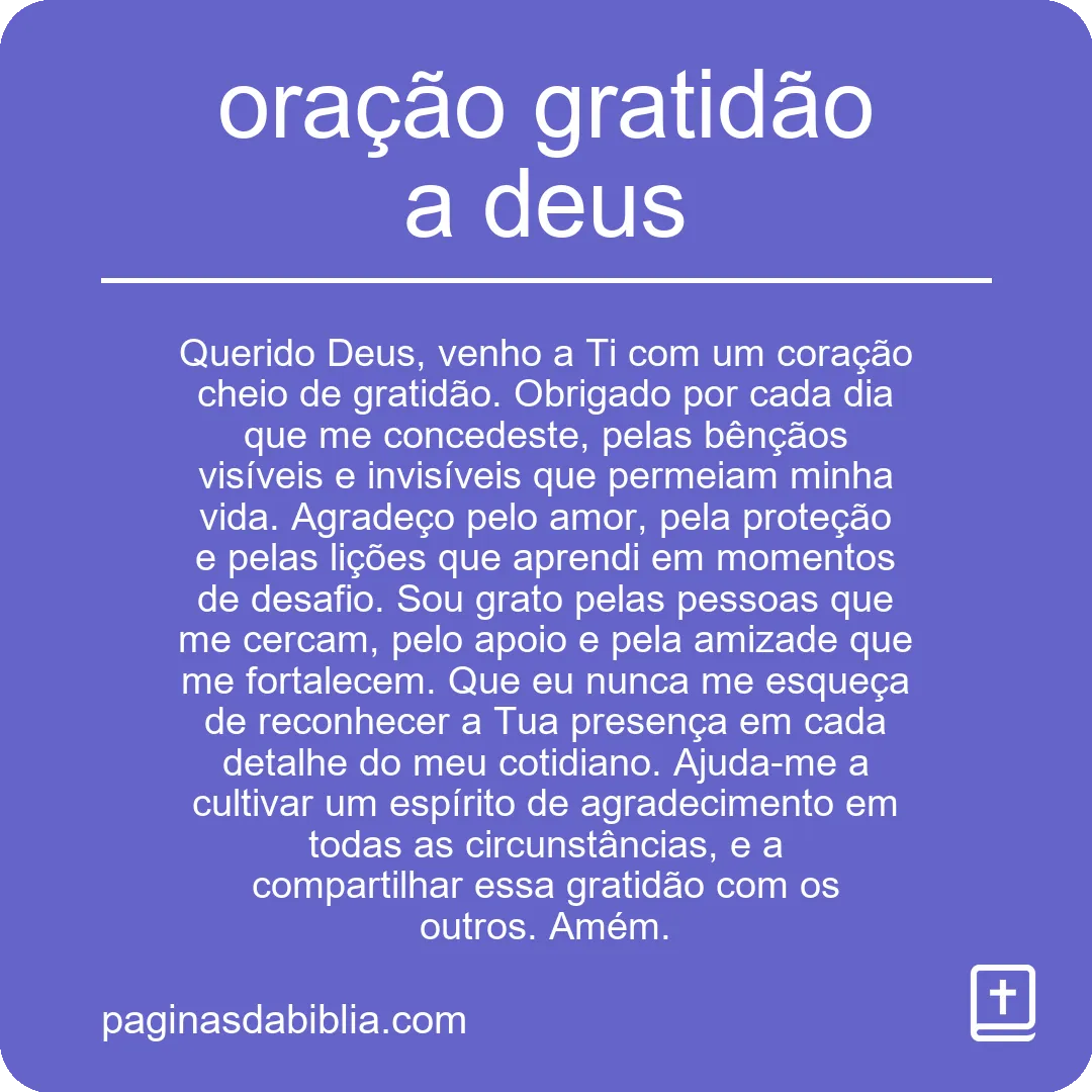 oração gratidão a deus