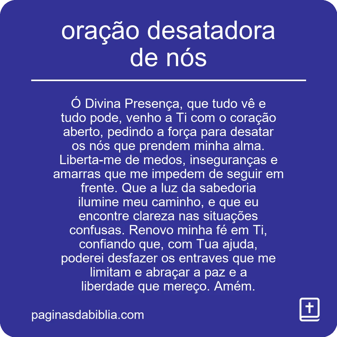 oração desatadora de nós