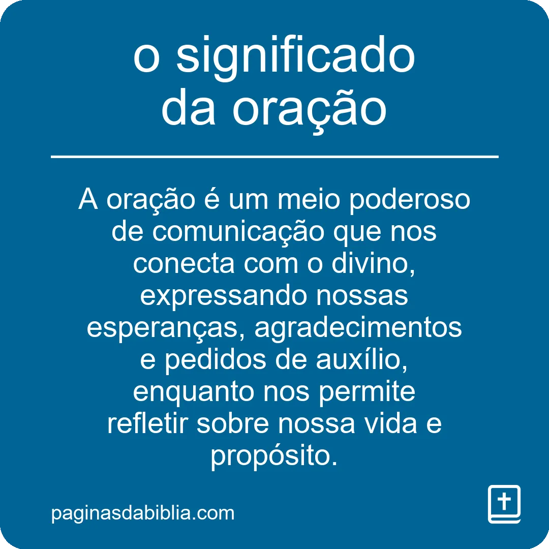 o significado da oração