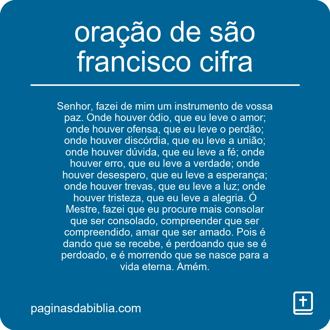 oração de são francisco cifra