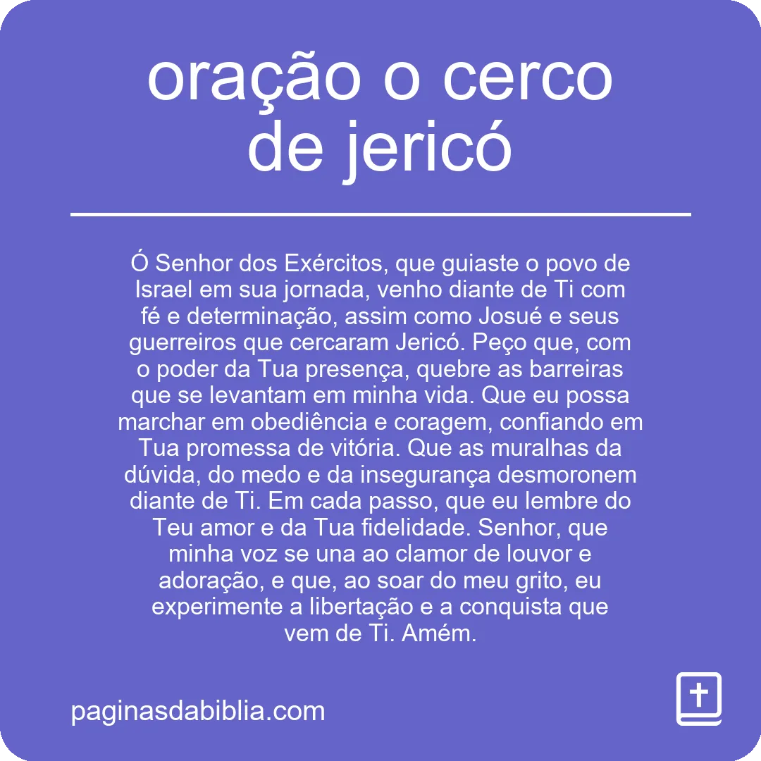 oração o cerco de jericó