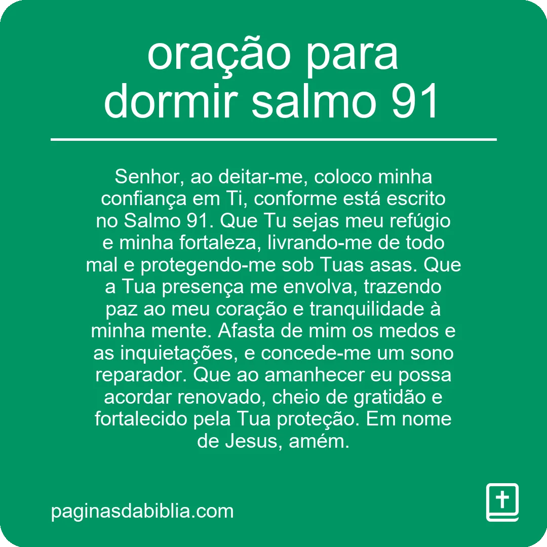 oração para dormir salmo 91