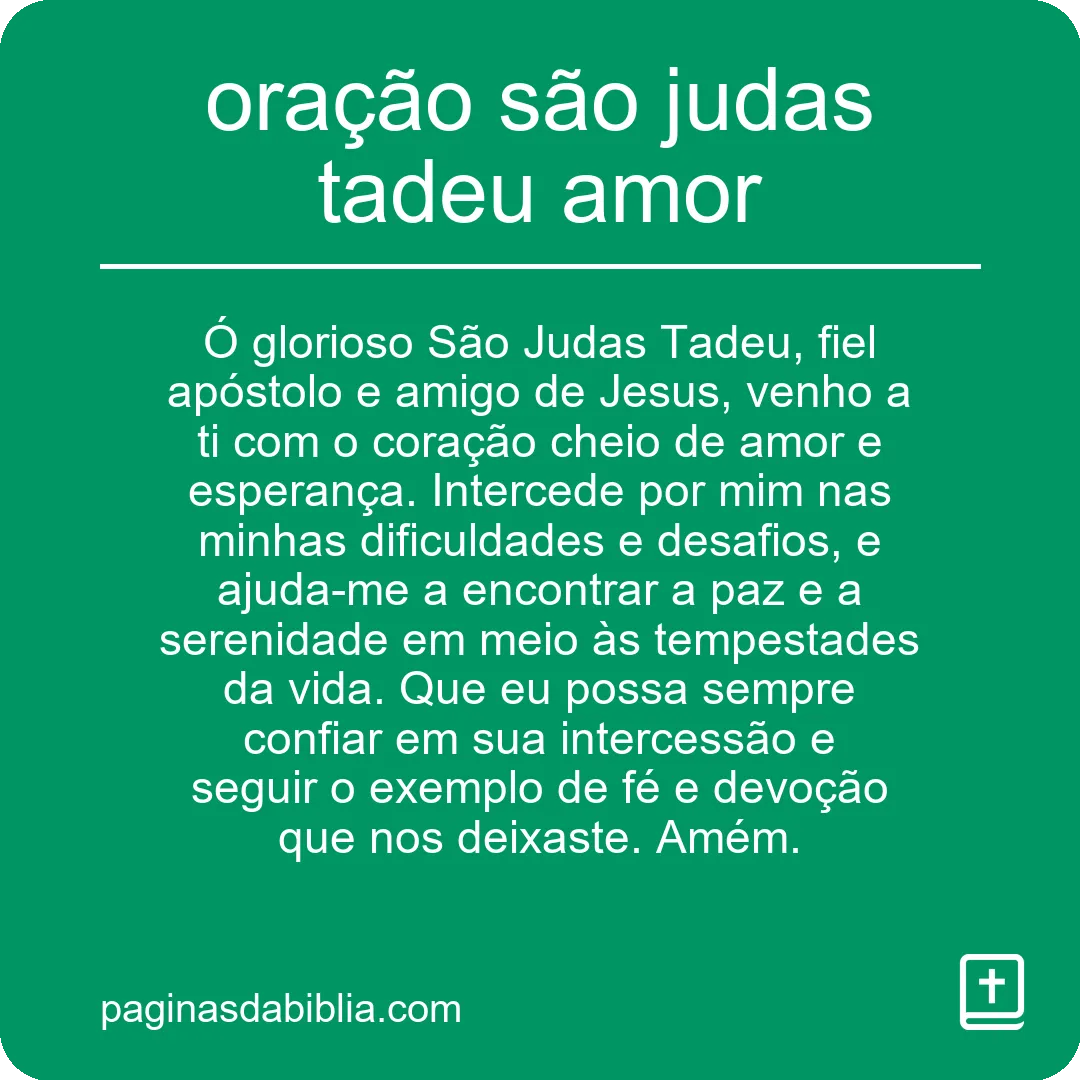 oração são judas tadeu amor