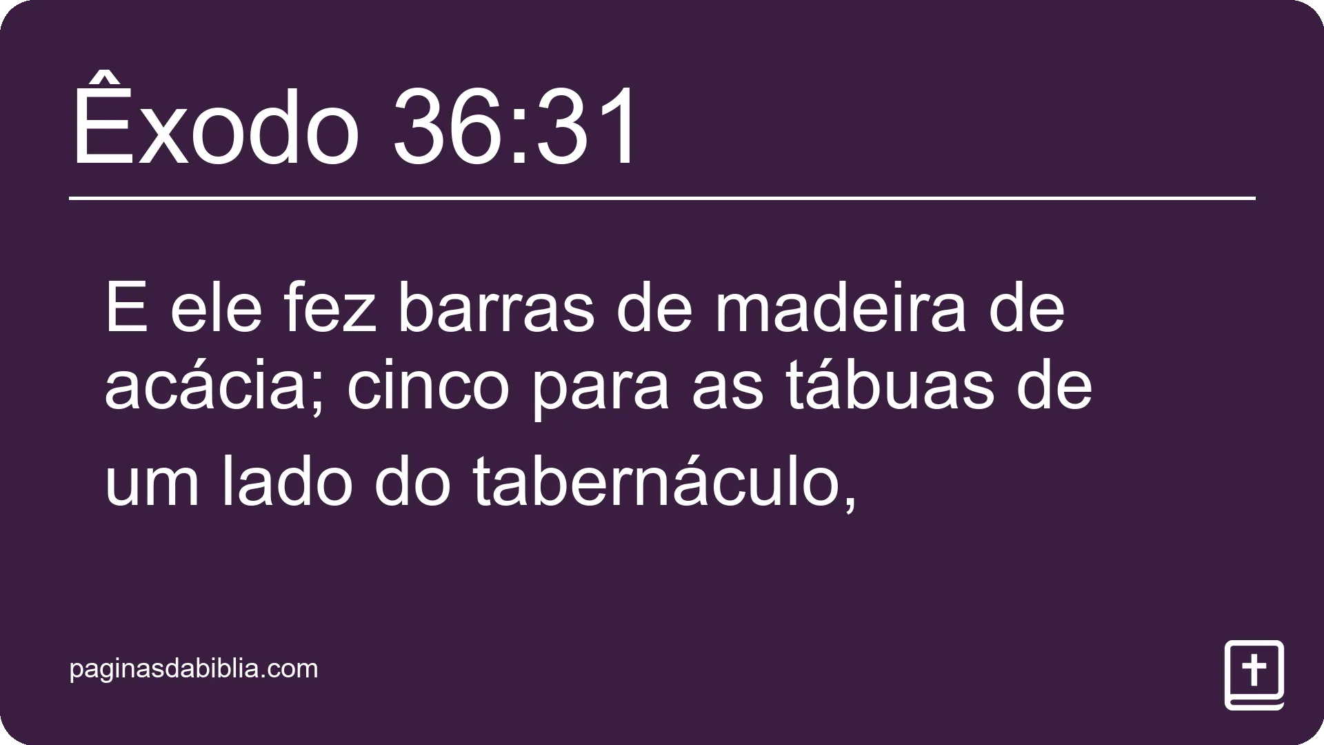 Êxodo 36:31