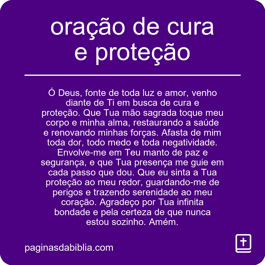 oração de cura e proteção