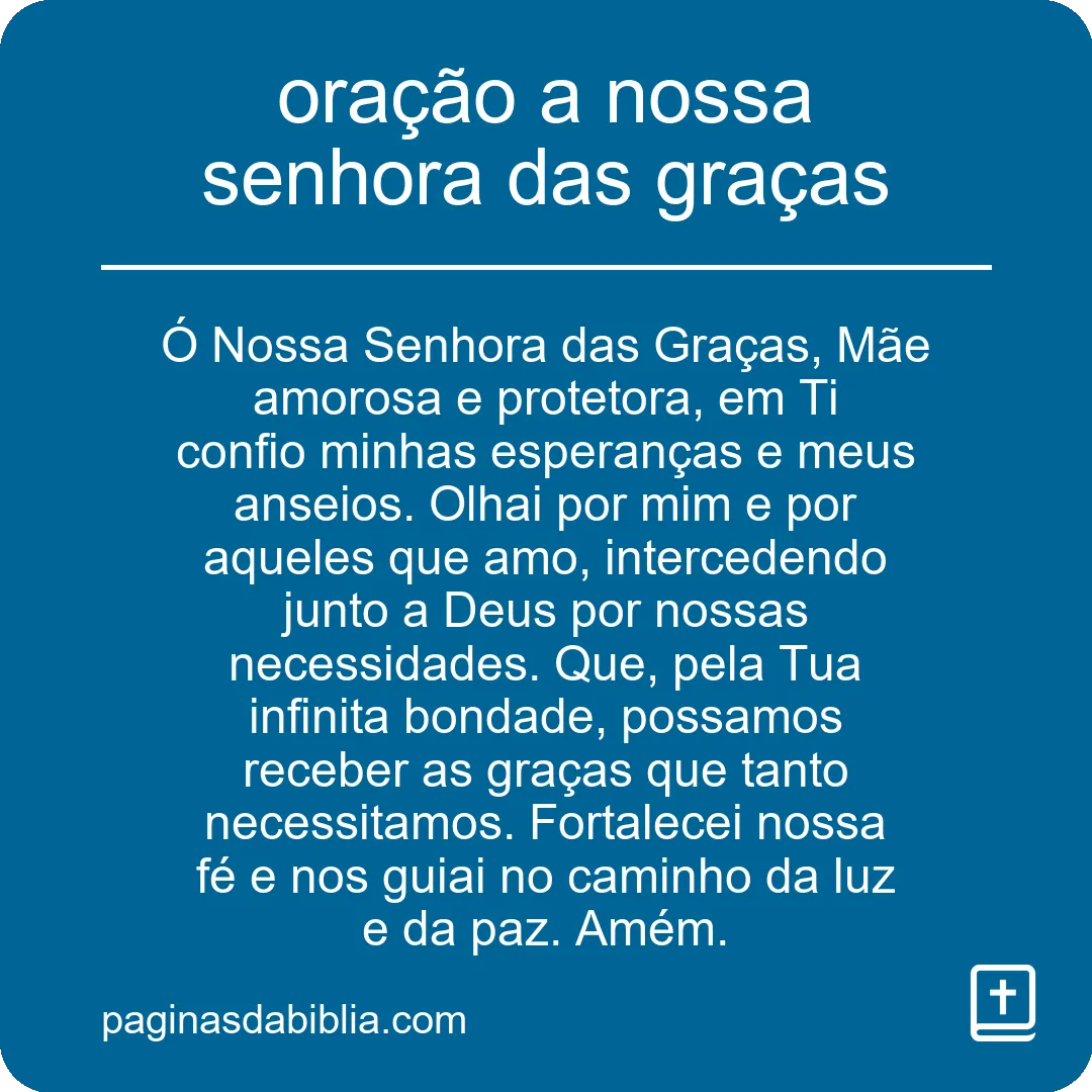 oração a nossa senhora das graças