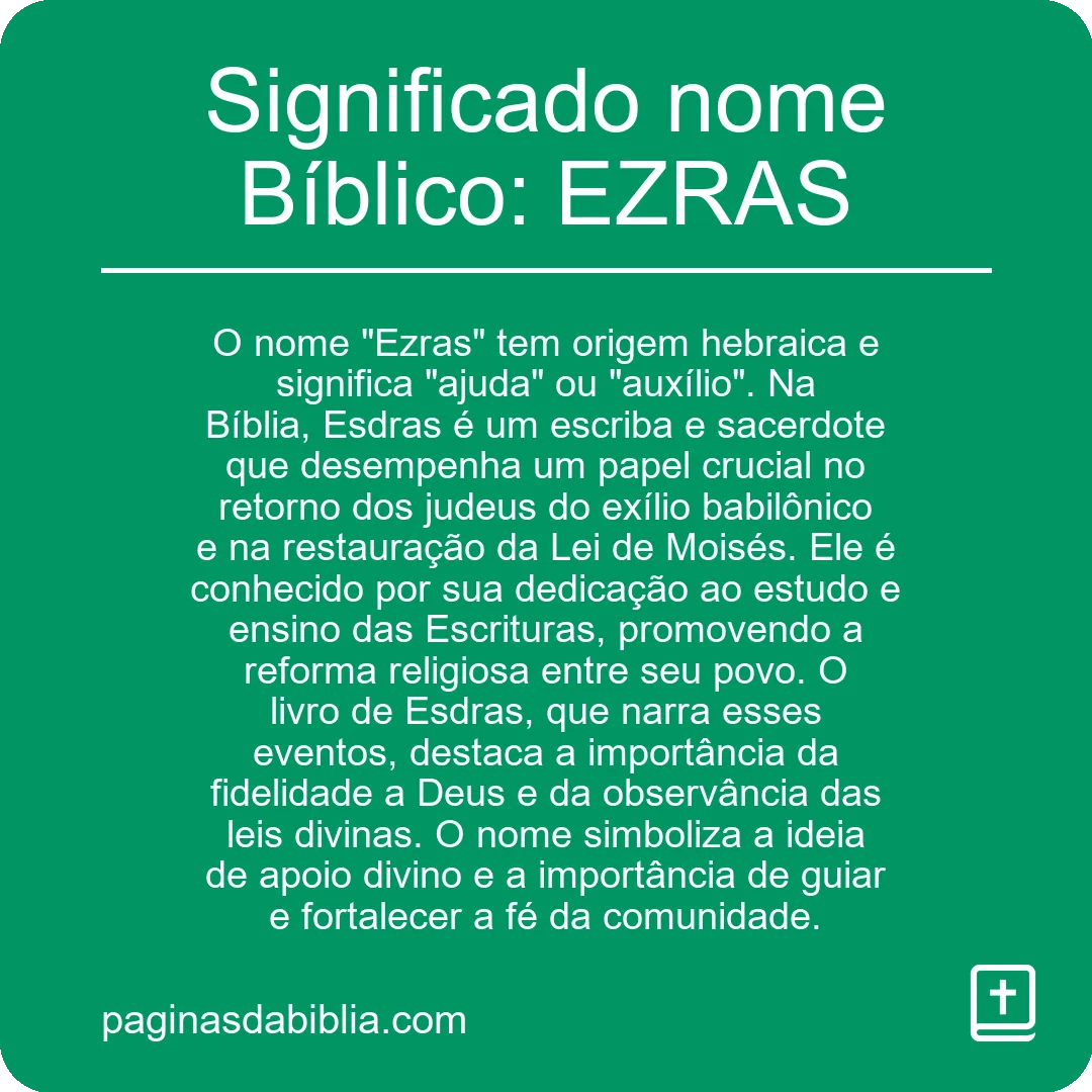 Significado nome Bíblico: EZRAS