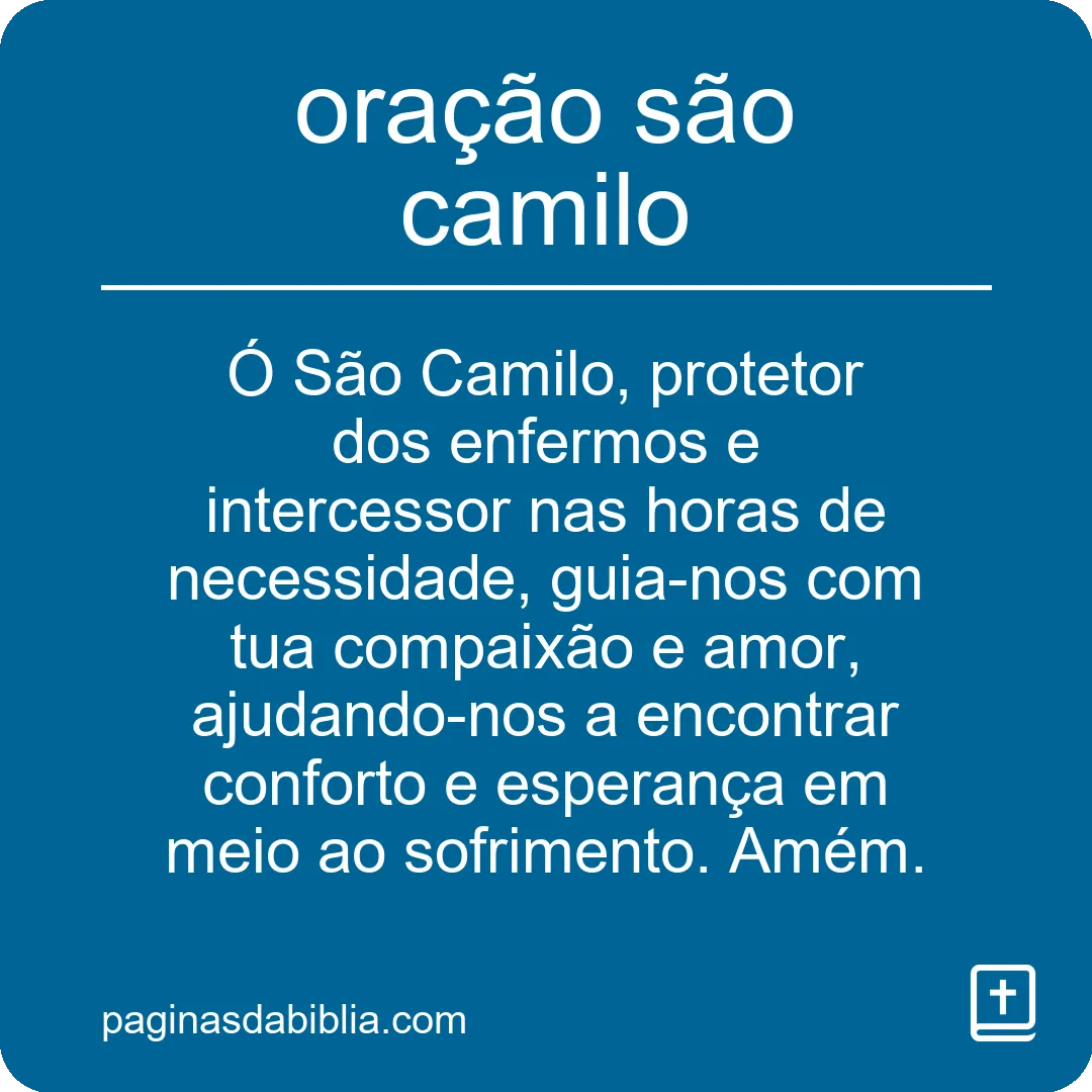 oração são camilo