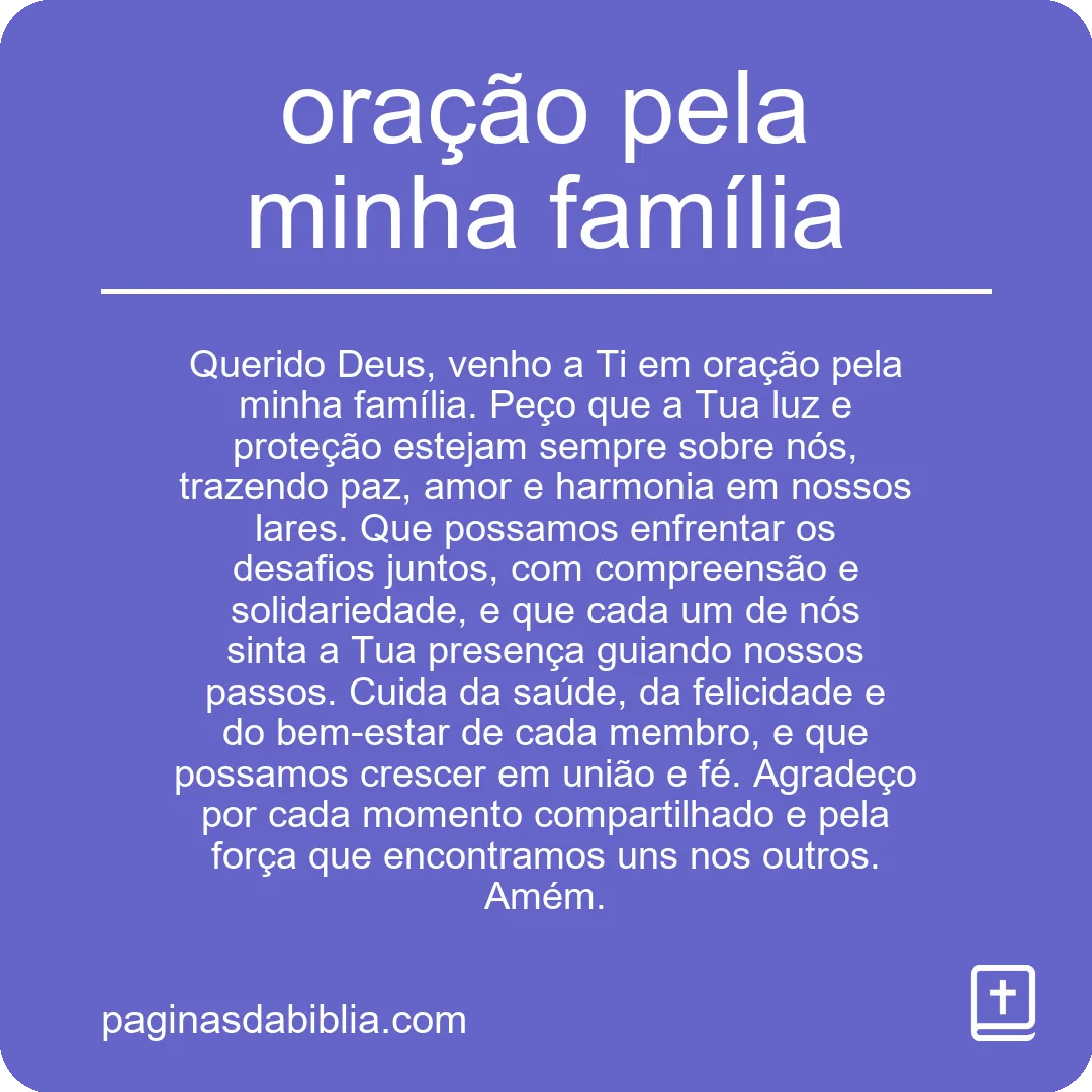 oração pela minha família