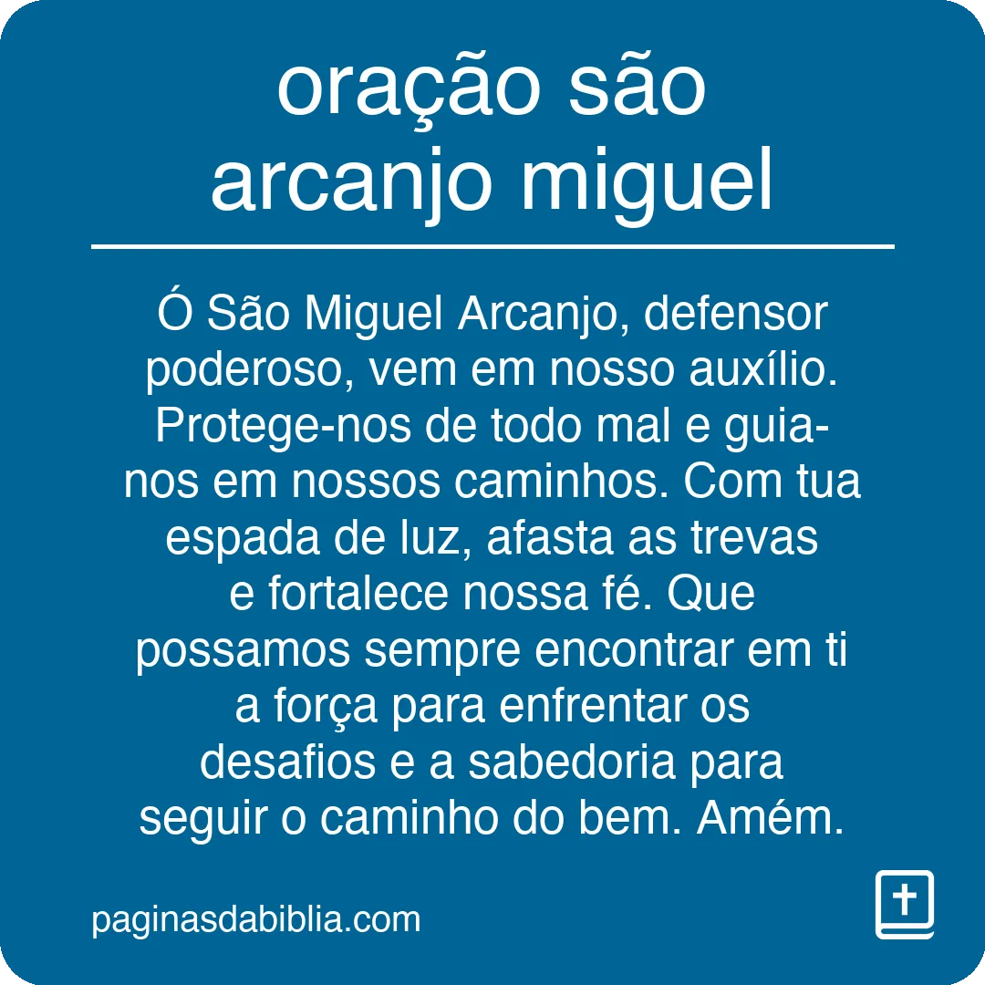 oração são arcanjo miguel