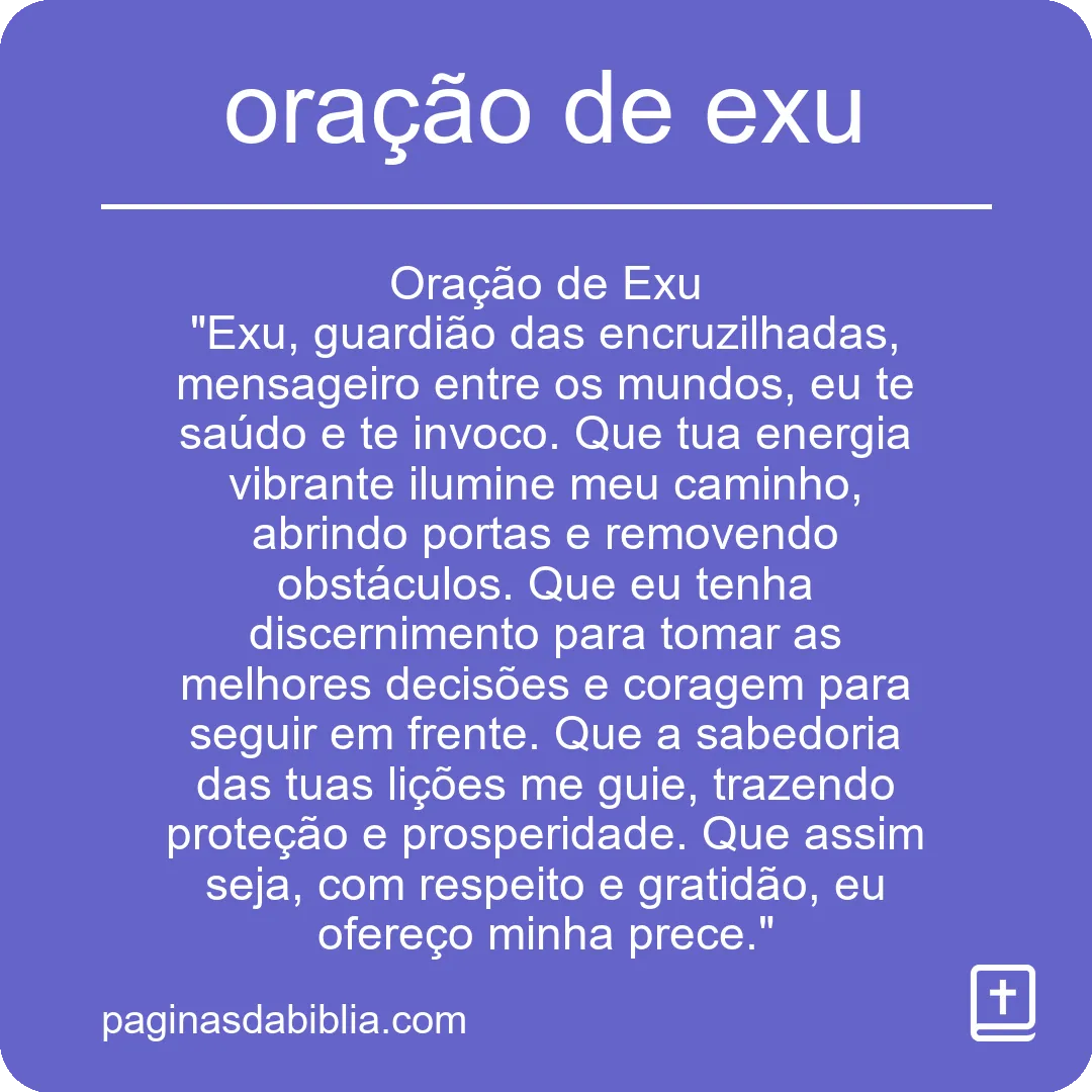 oração de exu