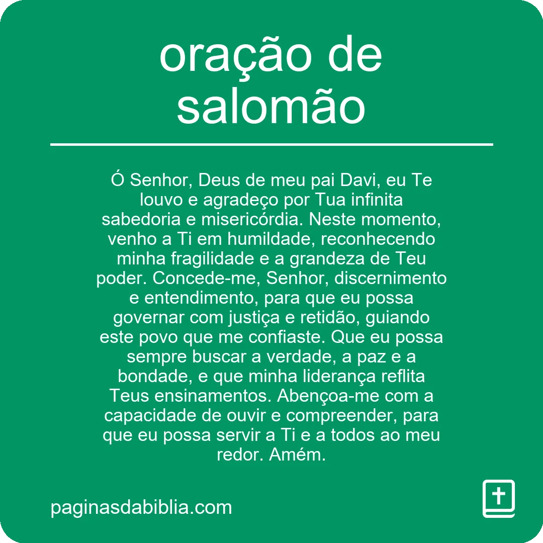 oração de salomão