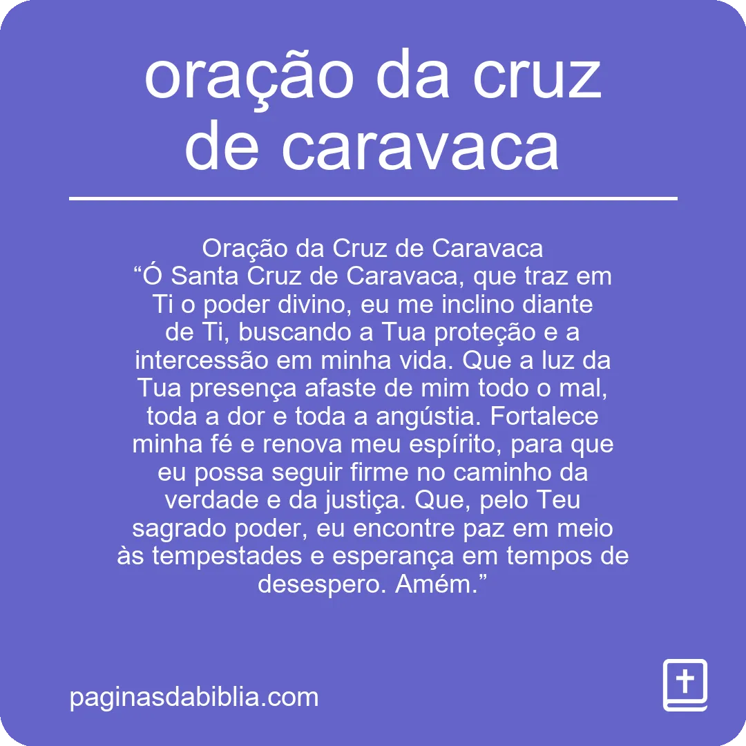 oração da cruz de caravaca