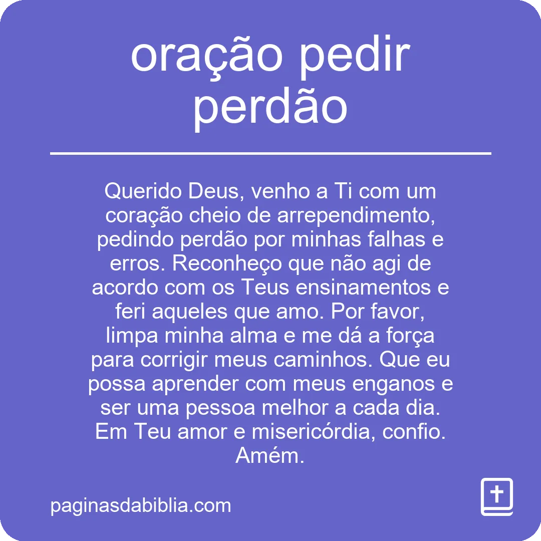 oração pedir perdão