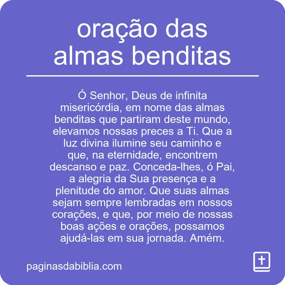 oração das almas benditas