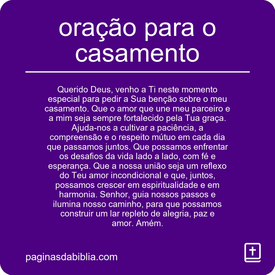 oração para o casamento