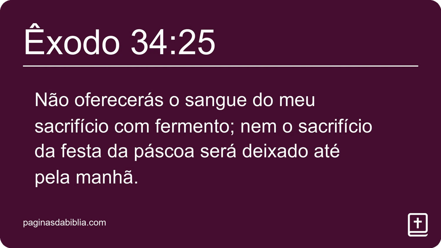 Êxodo 34:25