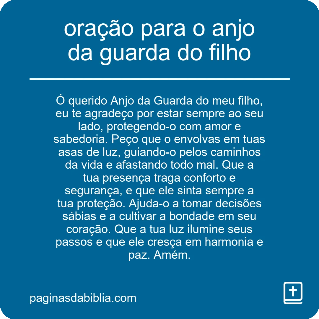 oração para o anjo da guarda do filho