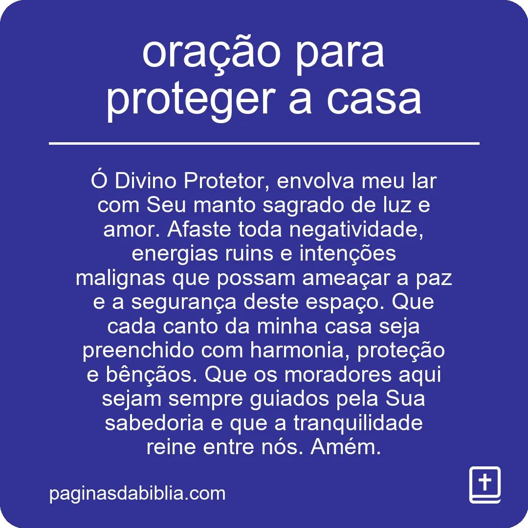 oração para proteger a casa