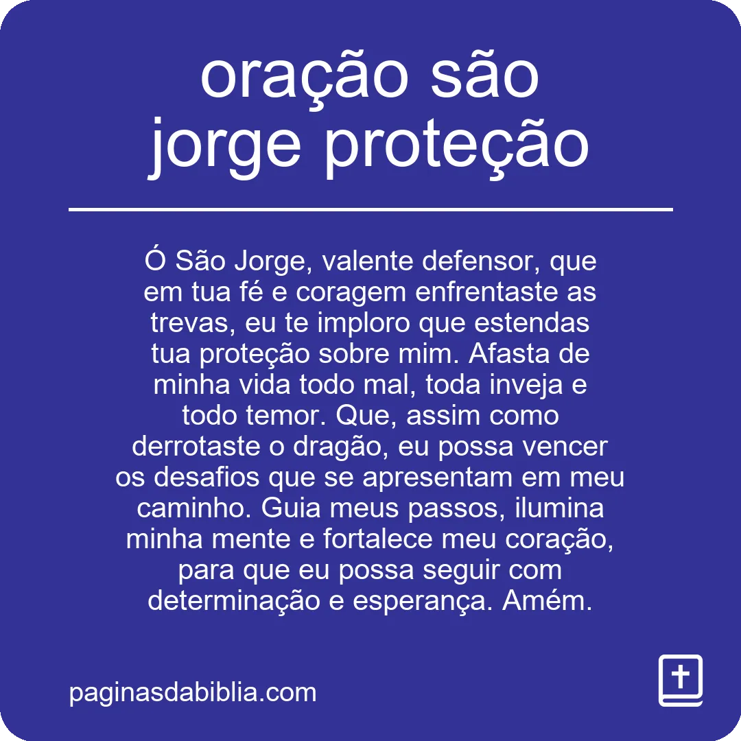 oração são jorge proteção