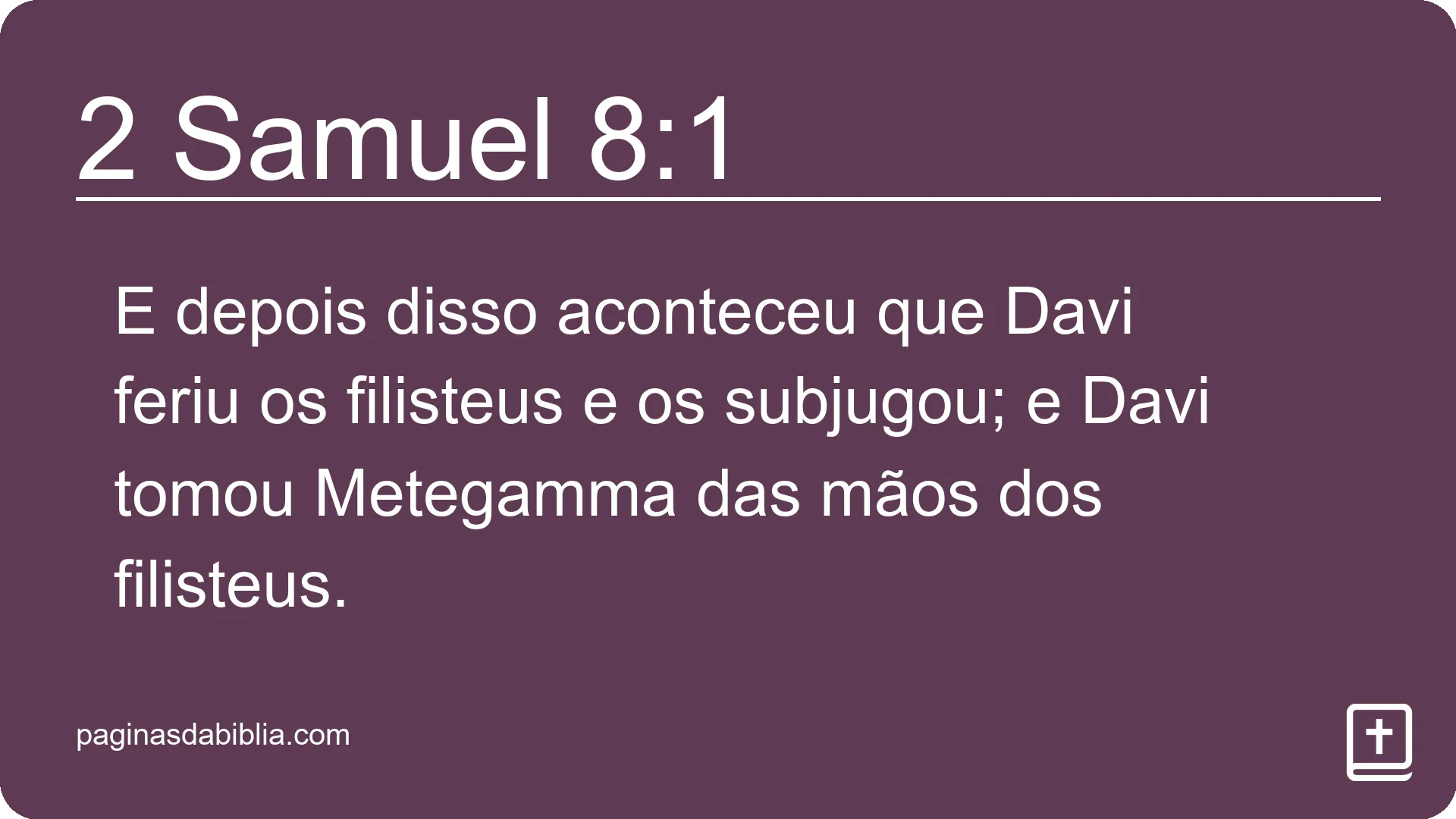 2 Samuel 8:1