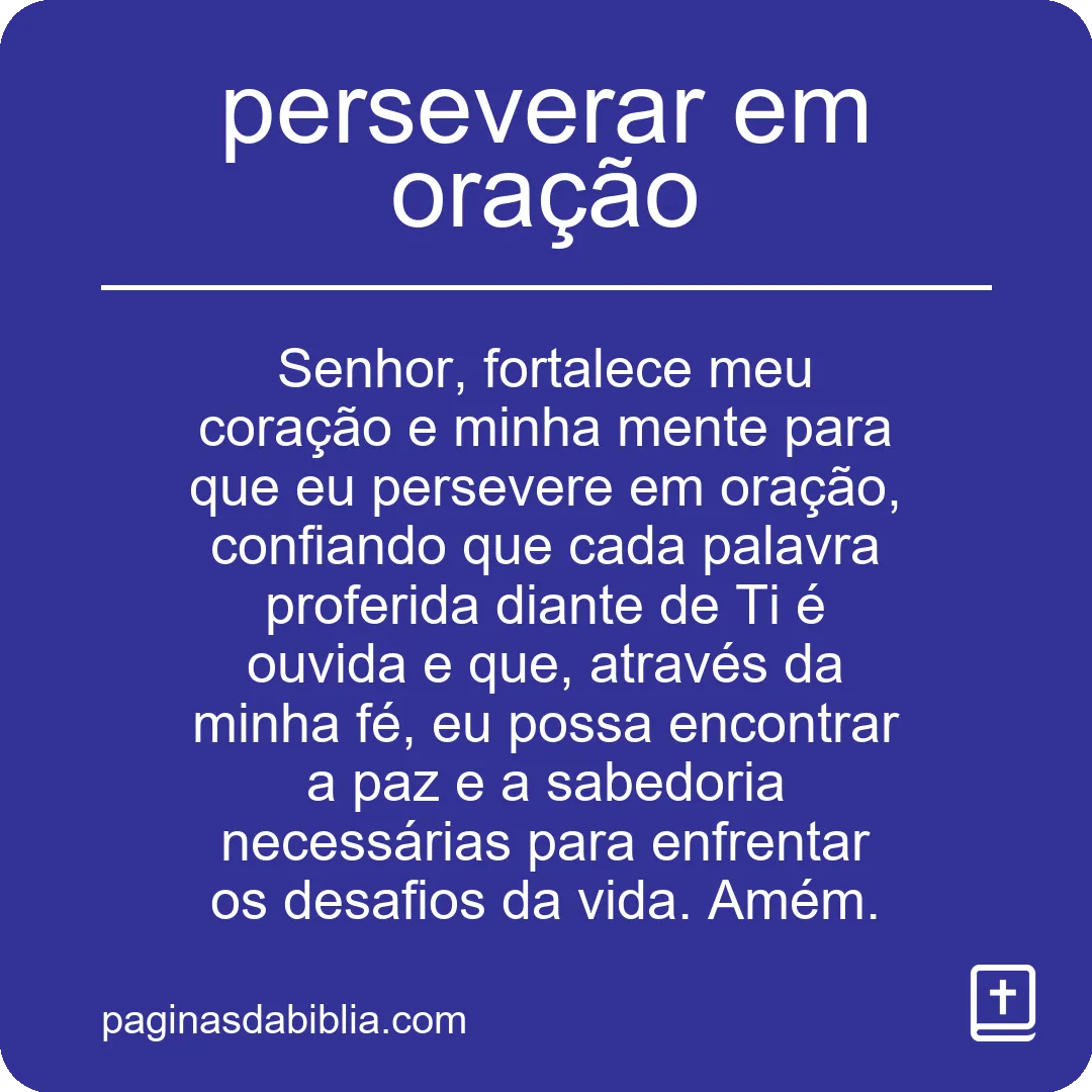 perseverar em oração