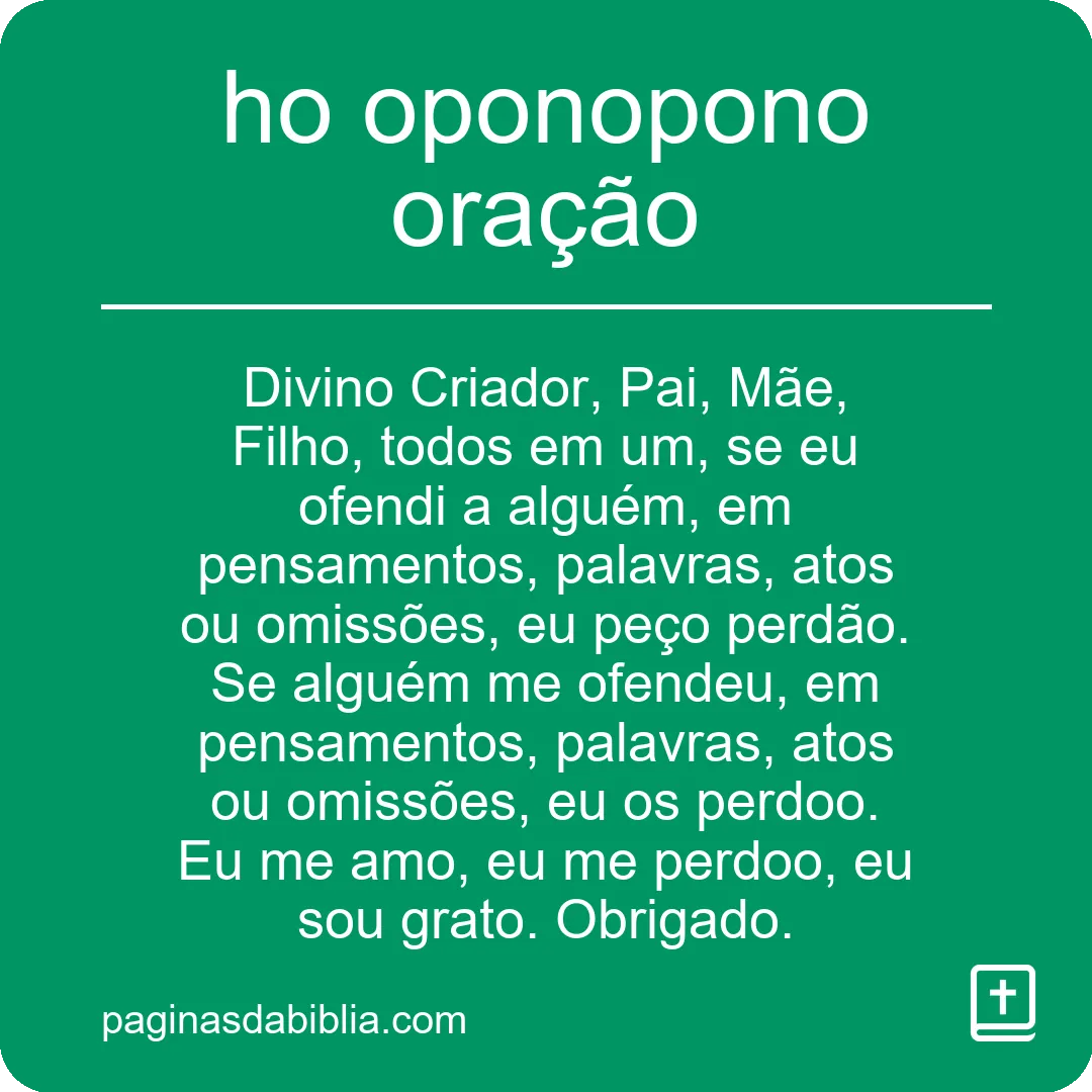 ho oponopono oração