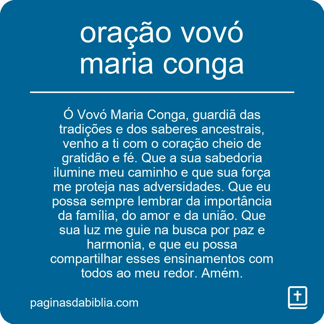 oração vovó maria conga