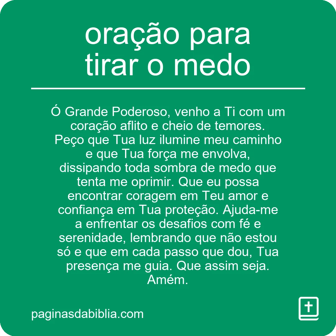 oração para tirar o medo