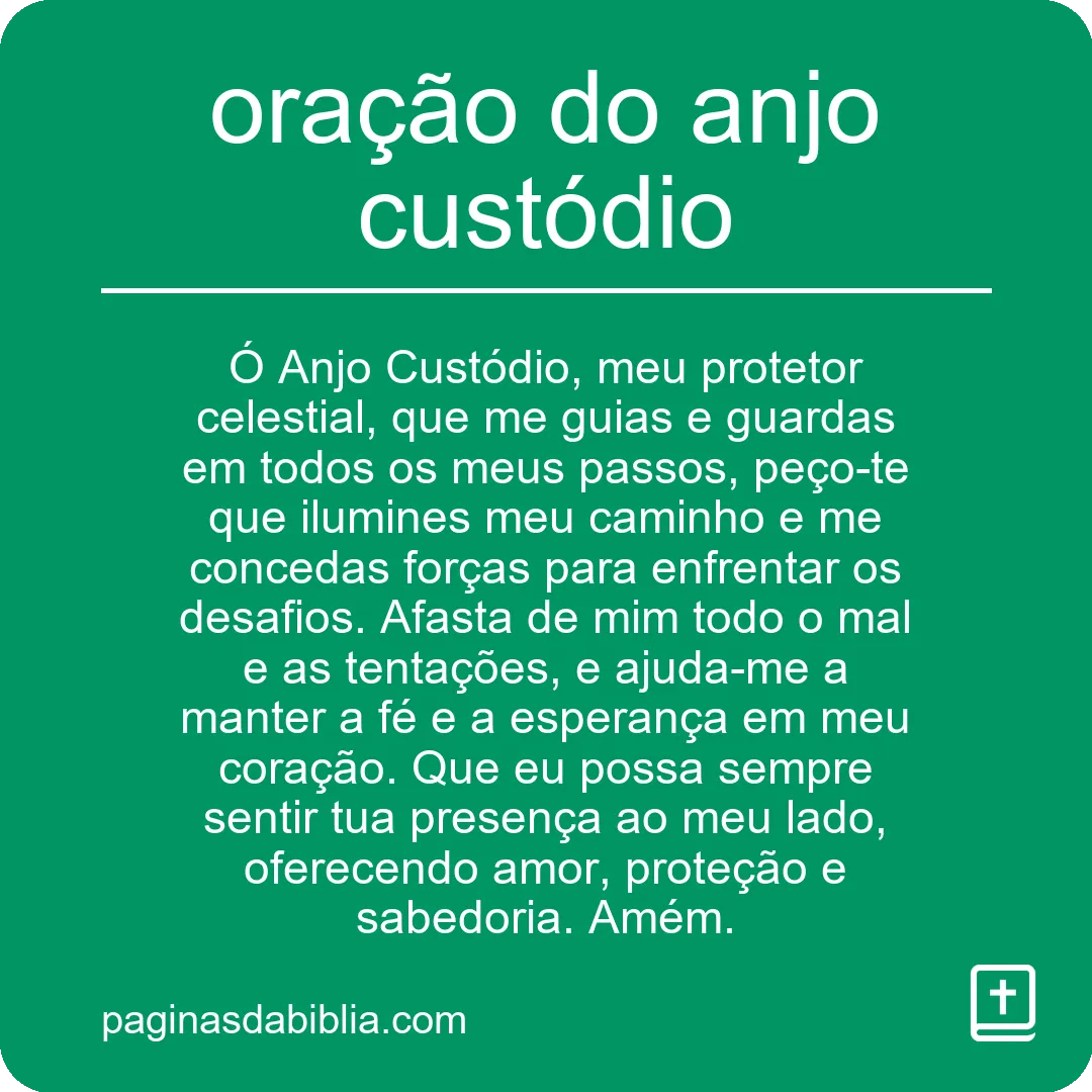 oração do anjo custódio