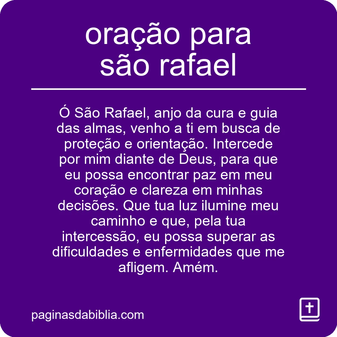 oração para são rafael