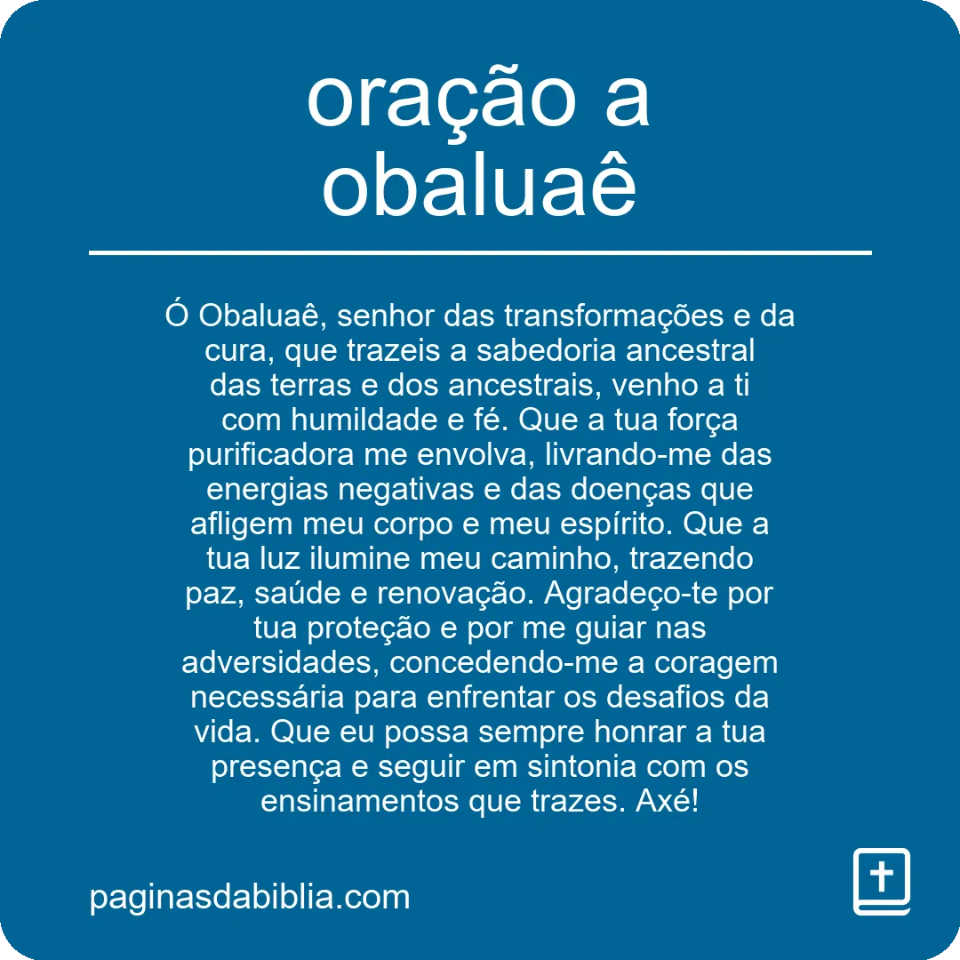 oração a obaluaê