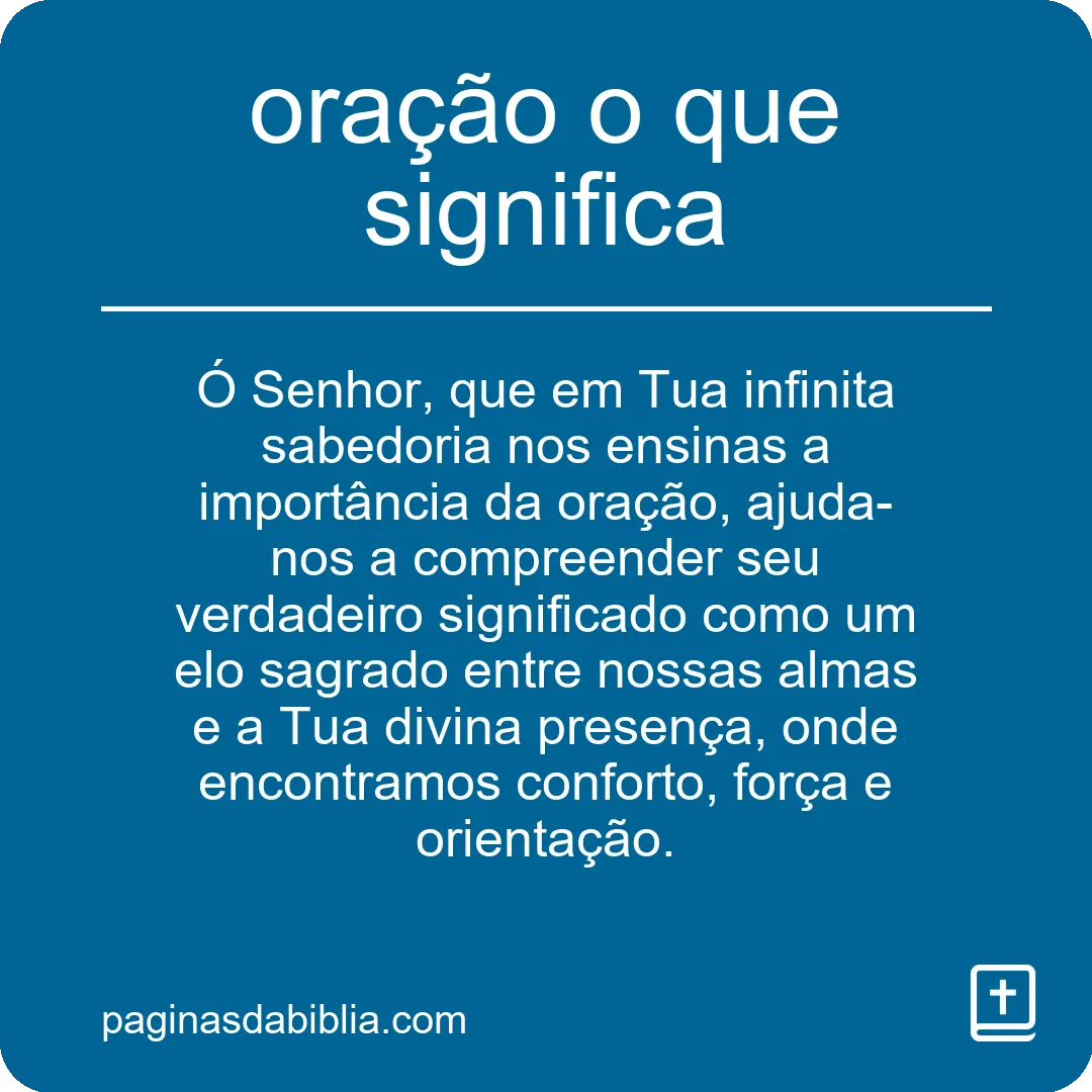 oração o que significa