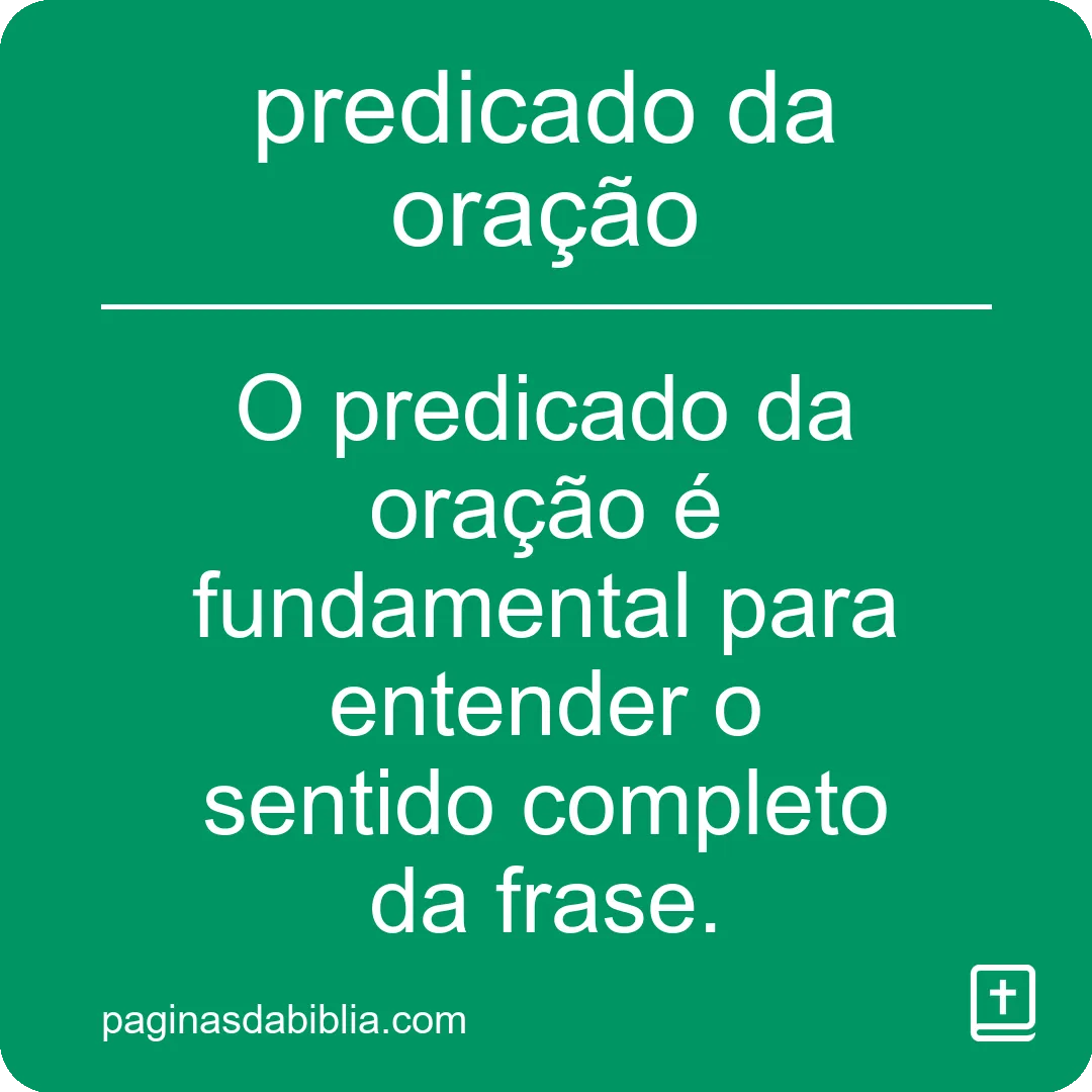 predicado da oração