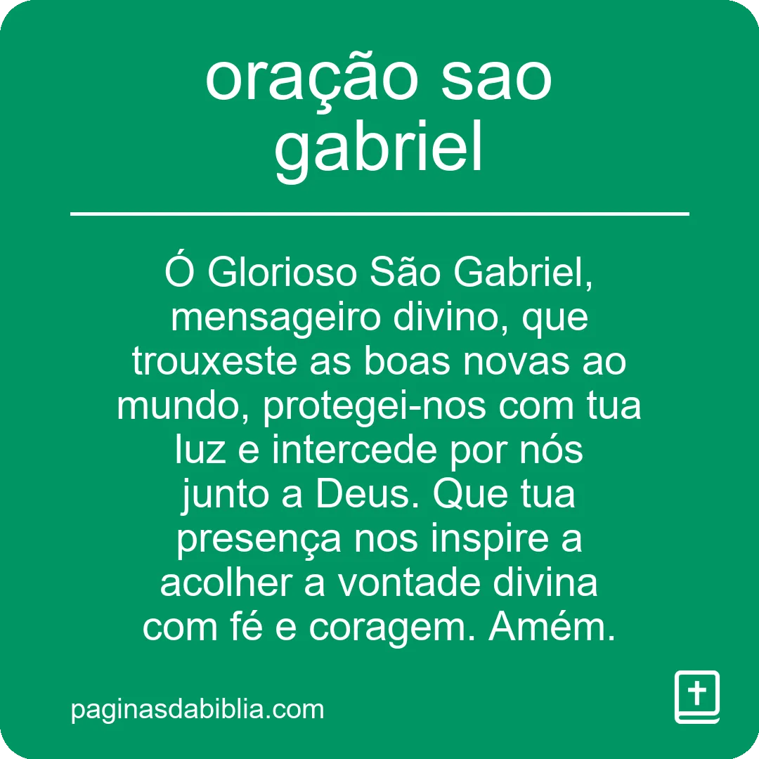 oração sao gabriel