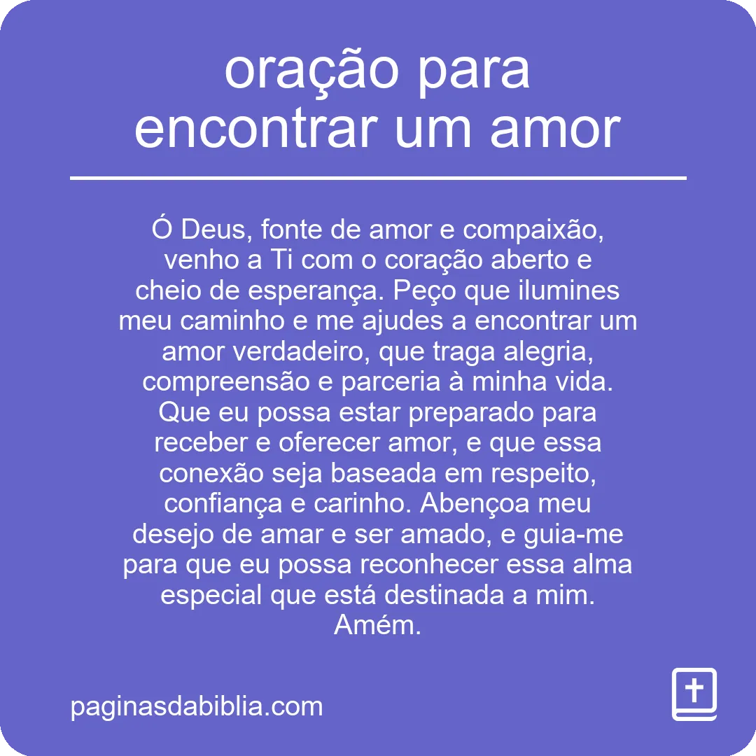 oração para encontrar um amor