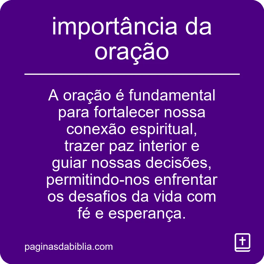 importância da oração