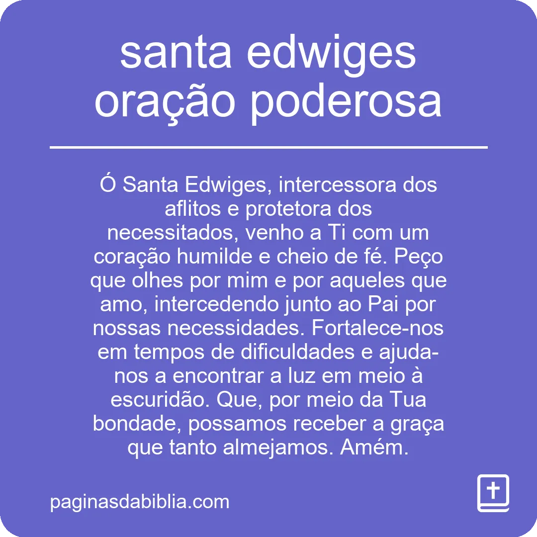 santa edwiges oração poderosa