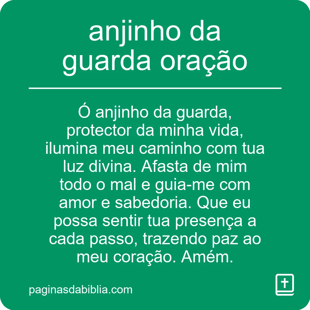 anjinho da guarda oração