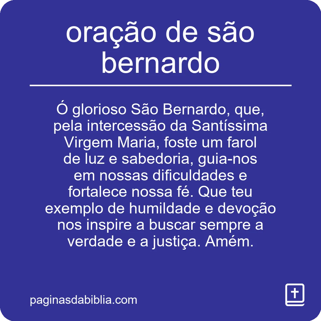 oração de são bernardo