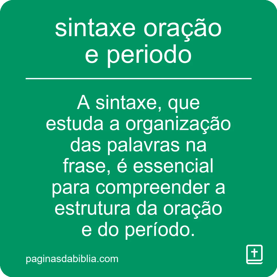 sintaxe oração e periodo