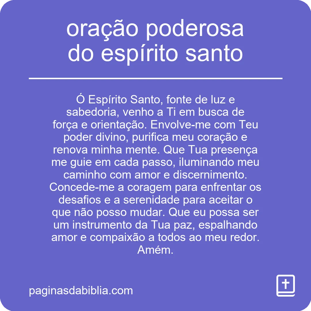 oração poderosa do espírito santo